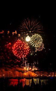 Preview wallpaper fireworks, salutes, lights, glow, holiday, night, dark