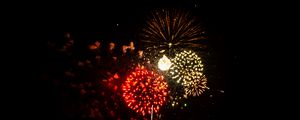 Preview wallpaper fireworks, salutes, lights, glow, holiday, night, dark