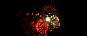 Preview wallpaper fireworks, salutes, lights, glow, holiday, night, dark