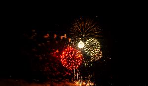 Preview wallpaper fireworks, salutes, lights, glow, holiday, night, dark