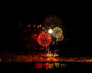 Preview wallpaper fireworks, salutes, lights, glow, holiday, night, dark