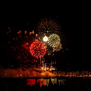 Preview wallpaper fireworks, salutes, lights, glow, holiday, night, dark