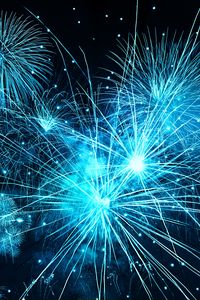 Preview wallpaper fireworks, sky, flash, holiday, blue, sparks, bright