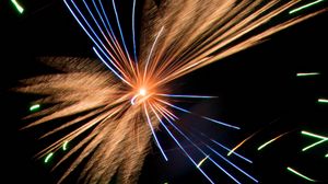 Preview wallpaper fireworks, sparks, explosion, lights, night, dark