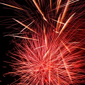 Preview wallpaper fireworks, sparks, explosion, light, red