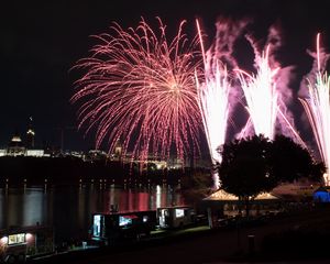 Preview wallpaper fireworks, sparks, explosion, night, celebration, dark