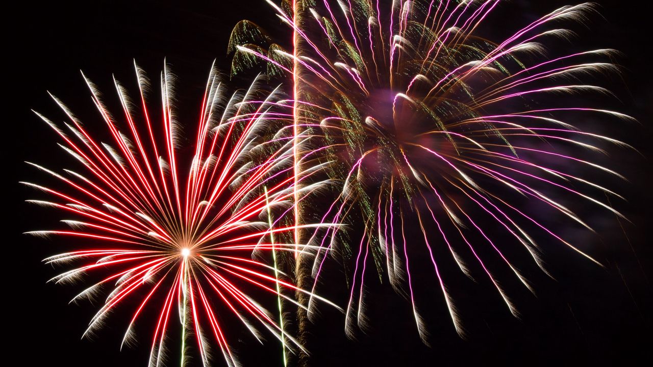 Wallpaper fireworks, sparks, explosions, light, celebration