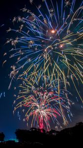 Preview wallpaper fireworks, sparks, explosions, sky, celebration