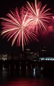 Preview wallpaper fireworks, sparks, explosions, night, celebration, dark