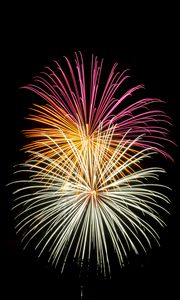 Preview wallpaper fireworks, sparks, glow, multicolored, black