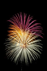 Preview wallpaper fireworks, sparks, glow, multicolored, black