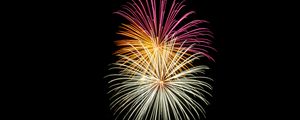Preview wallpaper fireworks, sparks, glow, multicolored, black