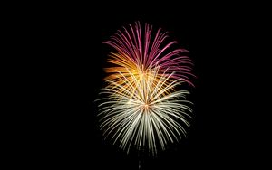 Preview wallpaper fireworks, sparks, glow, multicolored, black