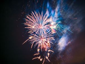 Preview wallpaper fireworks, sparks, glow, holiday, colorful