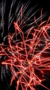 Preview wallpaper fireworks, sparks, glow, red, white