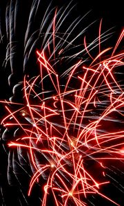 Preview wallpaper fireworks, sparks, glow, red, white