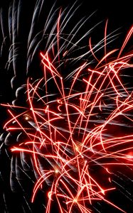 Preview wallpaper fireworks, sparks, glow, red, white