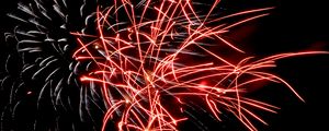 Preview wallpaper fireworks, sparks, glow, red, white