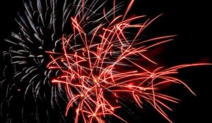 Preview wallpaper fireworks, sparks, glow, red, white