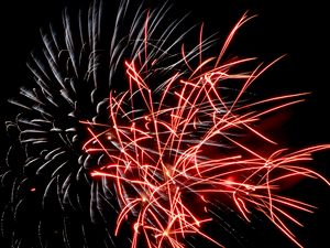 Preview wallpaper fireworks, sparks, glow, red, white