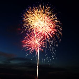 Preview wallpaper fireworks, sparks, holiday, sky, dark