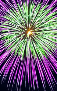 Preview wallpaper fireworks, sparks, lights, holiday, purple, green