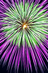 Preview wallpaper fireworks, sparks, lights, holiday, purple, green