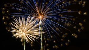 Preview wallpaper fireworks, sparks, night, sky