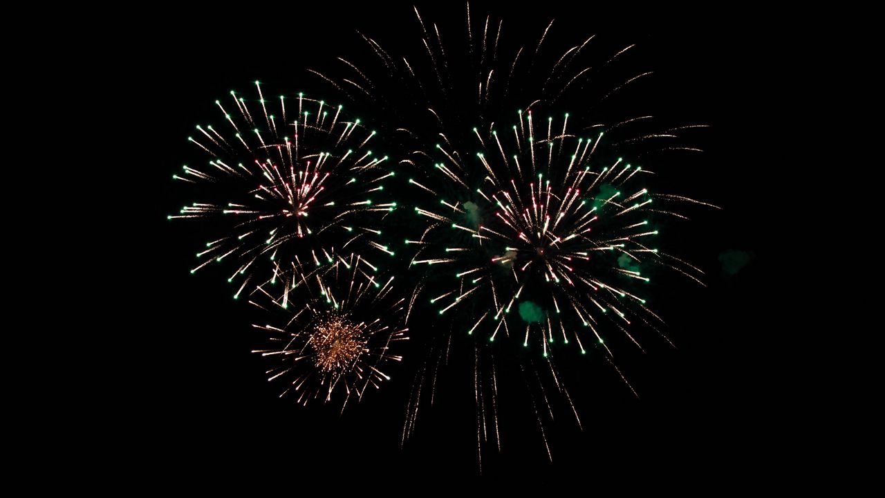 Wallpaper fireworks, sparks, night, holiday