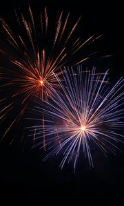Preview wallpaper fireworks, sparks, night, holiday, dark