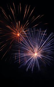 Preview wallpaper fireworks, sparks, night, holiday, dark