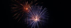 Preview wallpaper fireworks, sparks, night, holiday, dark