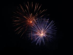 Preview wallpaper fireworks, sparks, night, holiday, dark