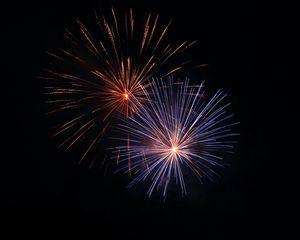 Preview wallpaper fireworks, sparks, night, holiday, dark