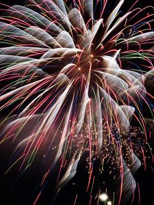 Preview wallpaper fireworks, sparks, night, long exposure, dark