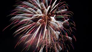 Preview wallpaper fireworks, sparks, night, long exposure, dark