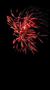 Preview wallpaper fireworks, sparks, red, dark