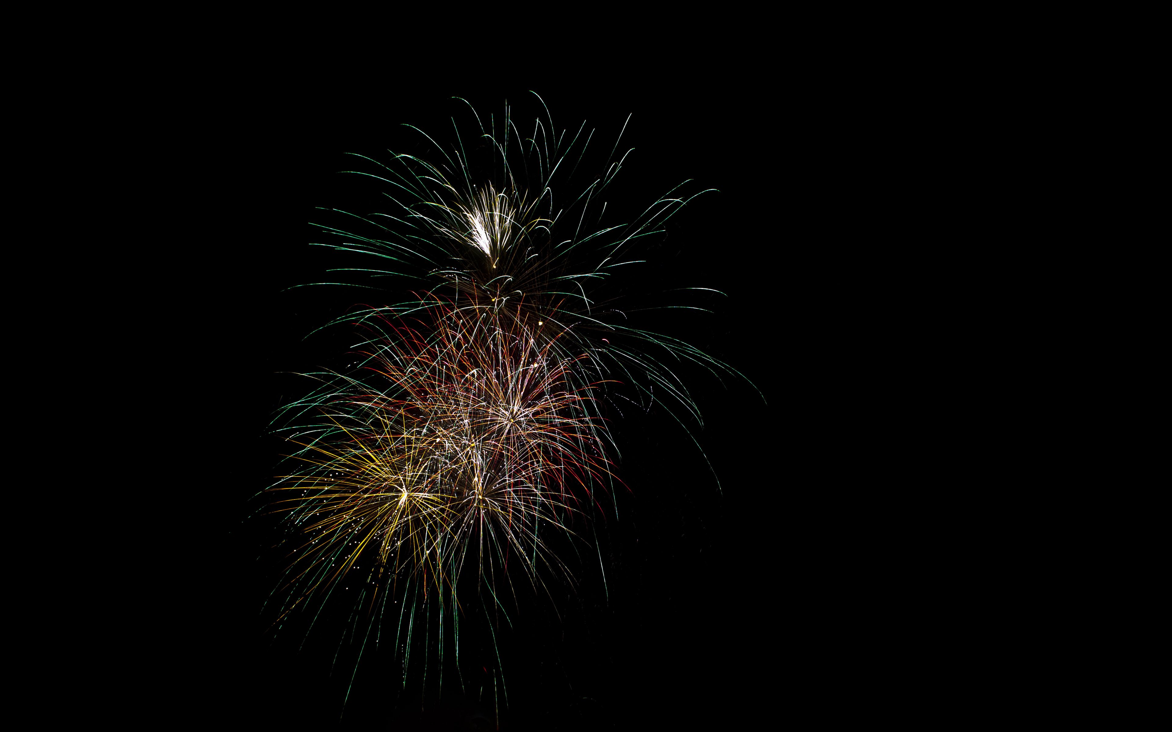 Download Wallpaper 3840x2400 Fireworks Sparks Sky Night Holiday