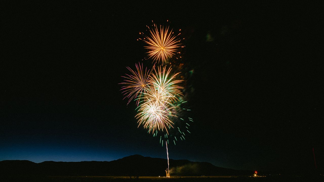 Wallpaper fireworks, sparks, sky, holiday, lights