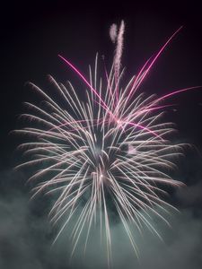 Preview wallpaper fireworks, sparks, smoke, black
