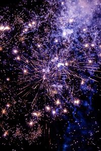 Preview wallpaper fireworks, sparks, smoke, purple