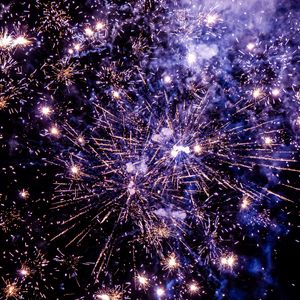 Preview wallpaper fireworks, sparks, smoke, purple
