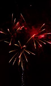 Preview wallpaper fireworks, sparks, smoke, red, dark