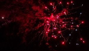 Preview wallpaper fireworks, sparks, smoke, red, dark, night