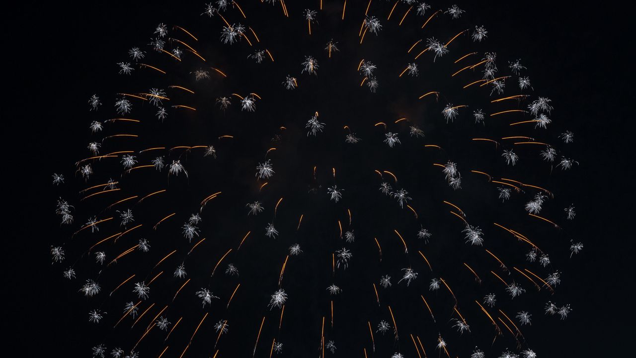 Wallpaper fireworks, sparks, white, dark, holiday