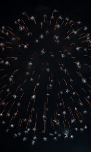 Preview wallpaper fireworks, sparks, white, dark, holiday