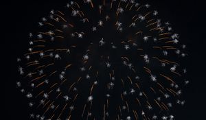 Preview wallpaper fireworks, sparks, white, dark, holiday