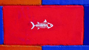 Preview wallpaper fish, art, wall, paint
