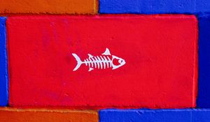 Preview wallpaper fish, art, wall, paint