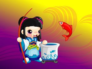 Preview wallpaper fish, fishing, fisherman, jump, figure, china